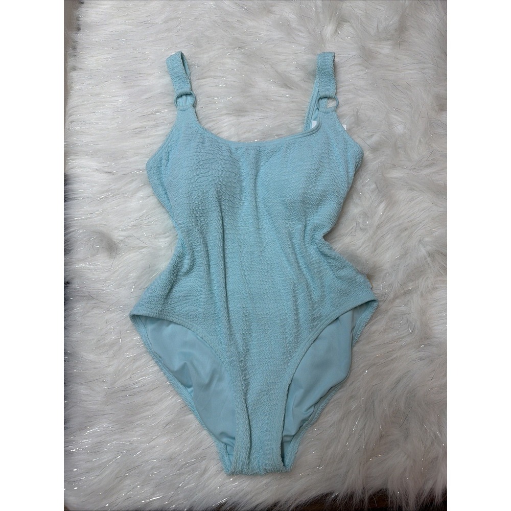 Vince Camuto Textured Scoop-Neck One-Piece Swimsuit Women's 10 Oasis Pull On$134